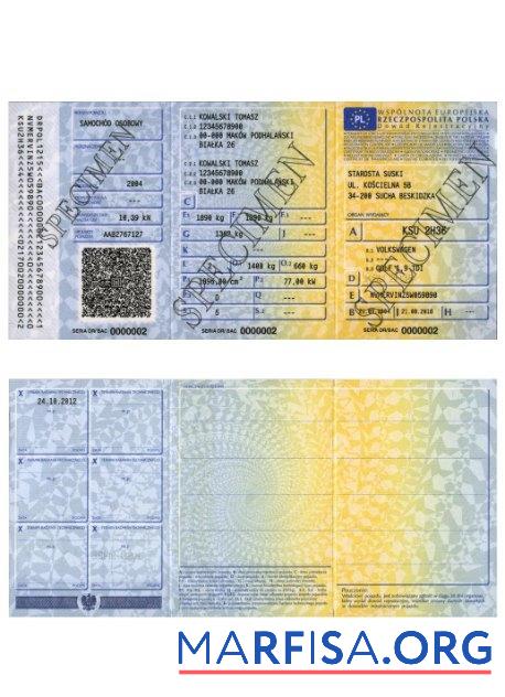 Downloadable Poland vehicle registration certificate download for verification